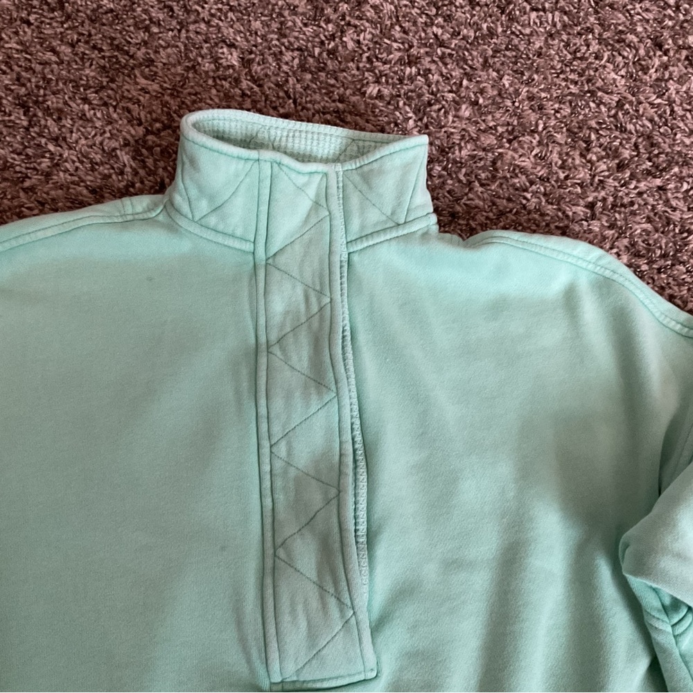 Aerie Mint Green Sweatshirt 1/4 Snap - Picture 2 of 4